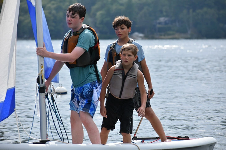 Boys sailing on Lake Winnipesaukee Boys sailing on Lake Winnipesaukee
